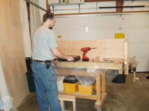 Patrick building a window seat