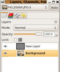 Gimp Choosing background layer