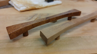 first layer of finish on handle