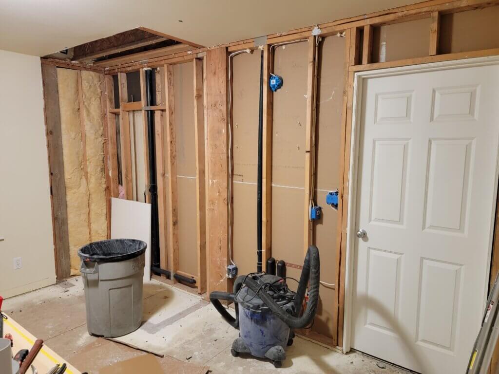 Drywall removed